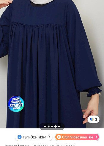 Lacivert Piliseli Uzun Keten Elbise - Görsel 3