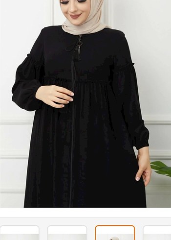 Püsküllü Siyah Uzun Kollu Kadın ferace - Görsel 6