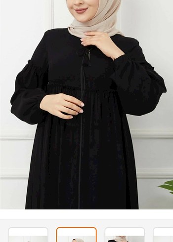 Püsküllü Siyah Uzun Kollu Kadın ferace - Görsel 2