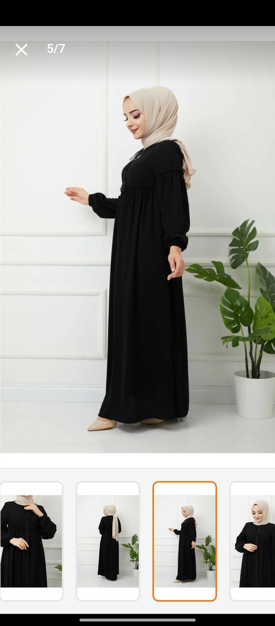 Püsküllü Siyah Uzun Kollu Kadın ferace - Görsel 5