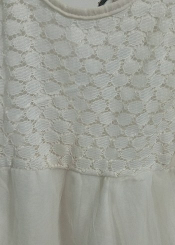 Kolsuz Beyaz Dantel Kız Elbisesi - Görsel 2