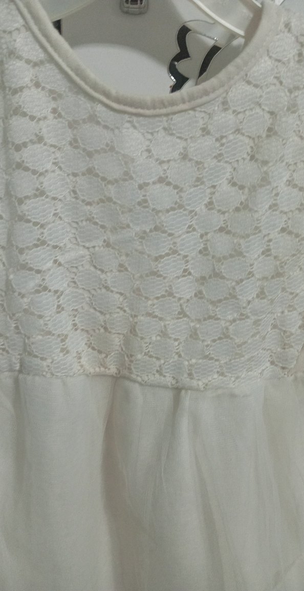 Kolsuz Beyaz Dantel Kız Elbisesi - Görsel 2