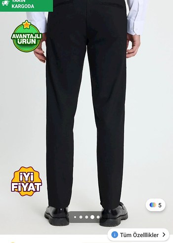 Siyah Regular Fit Erkek Pantolon - Görsel 5