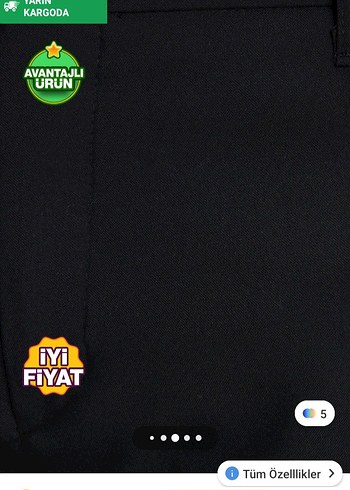 Siyah Regular Fit Erkek Pantolon - Görsel 4