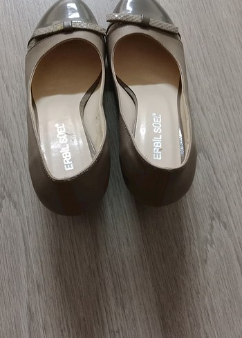 Bej Süet Kadın Dolgu Topuk Babet - Görsel 3