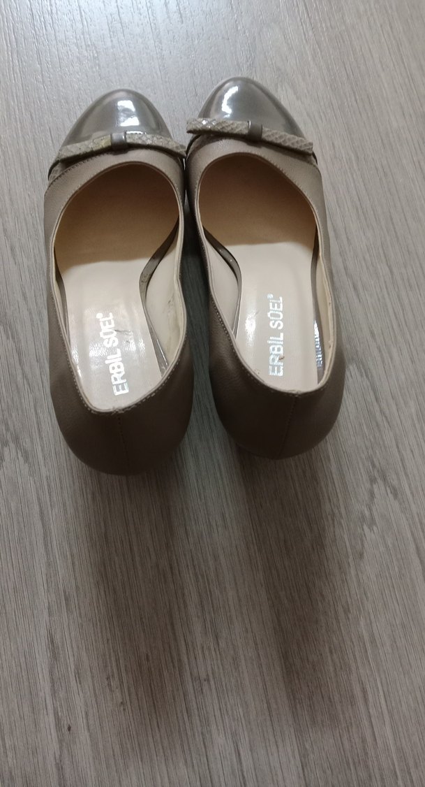 Bej Süet Kadın Dolgu Topuk Babet - Görsel 3