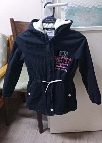 Düğmeli Siyah. kız çocuğu mont - Görsel 4