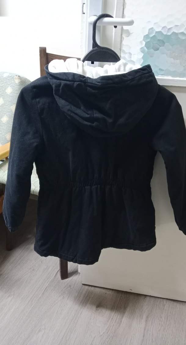 Düğmeli Siyah. kız çocuğu mont - Görsel 2