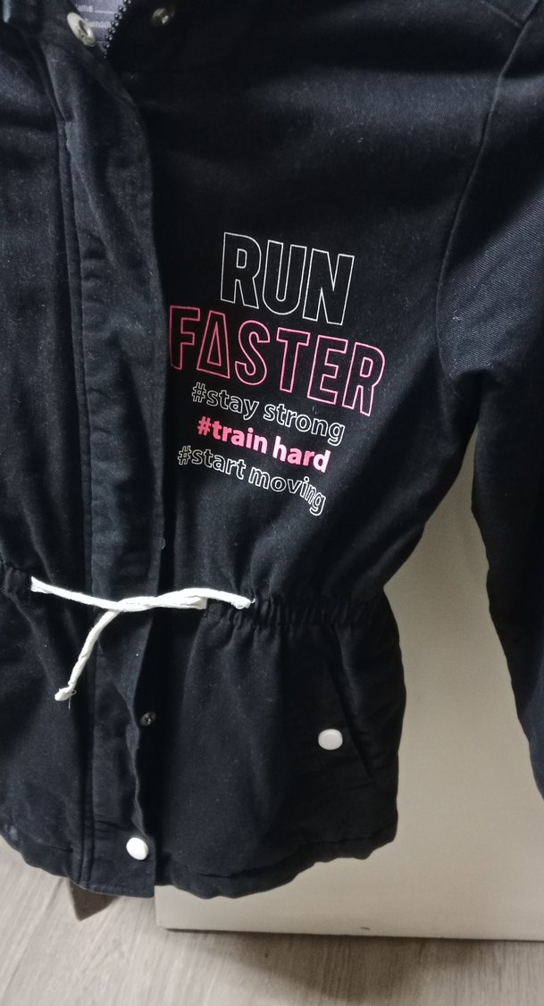 Düğmeli Siyah. kız çocuğu mont - Görsel 5