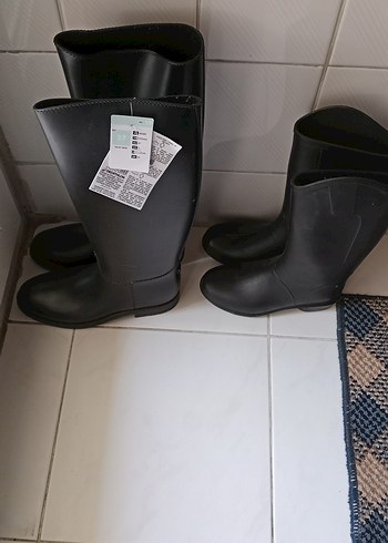 Kadın Siyah Lastik Blok Topuk Yağmur Çizmesi - Görsel 2