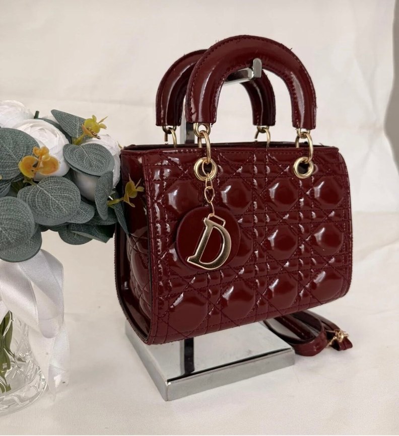 Bordo Zincir Detaylı Deri Kadın Çanta - Görsel 2