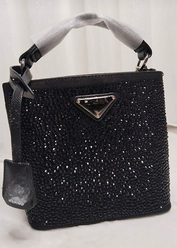 A kalite Siyah  Payetli Prada  Çanta - Görsel 3