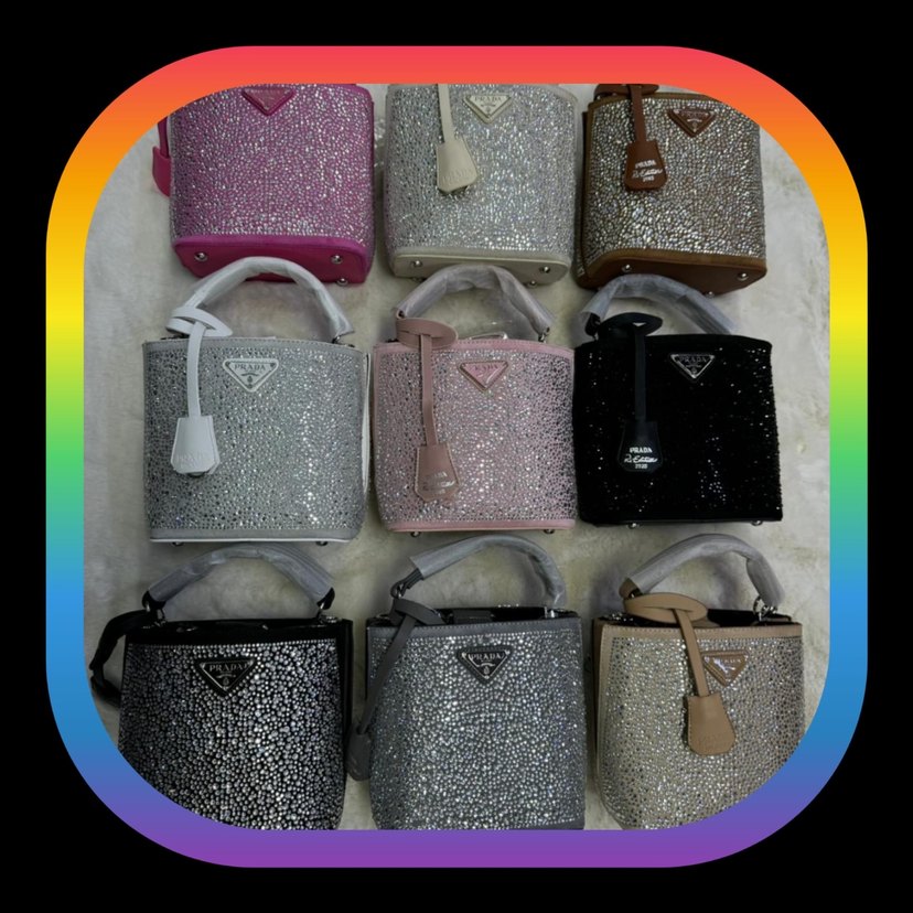 A kalite Siyah  Payetli Prada  Çanta - Görsel 2