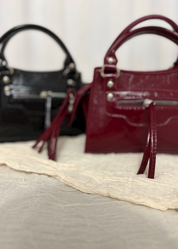 Bordo Deri Tokalı Kadın Çanta - Görsel 3