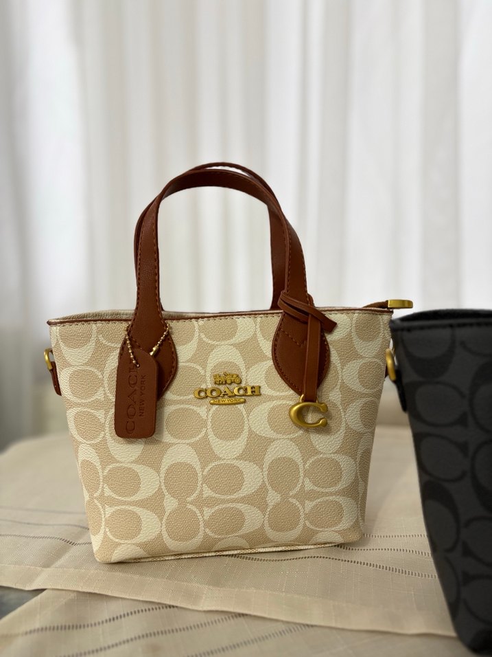 Kahverengi Deri Coach Kadın Çanta - Görsel 3