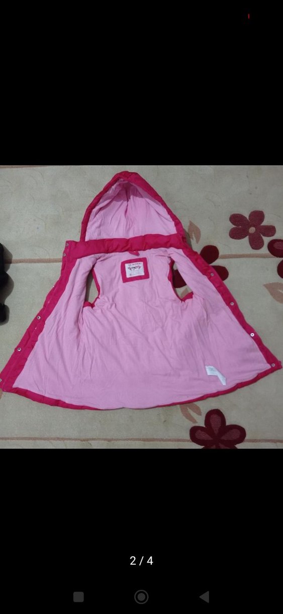 Kız Çocuk Kapüşonlu Pembe Nakışlı Yelek - Görsel 2