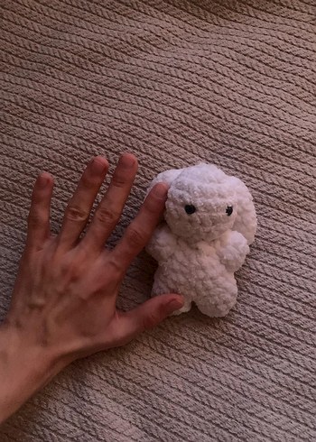 beyaz örgü tavşan anahtarlık - Görsel 7