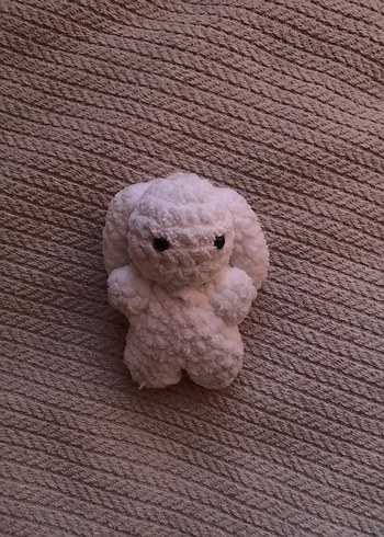 beyaz örgü tavşan anahtarlık - Görsel 5