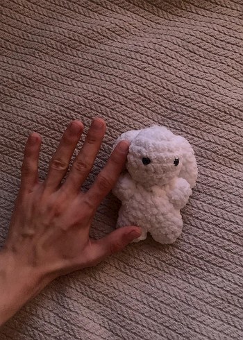 beyaz örgü tavşan anahtarlık - Görsel 4