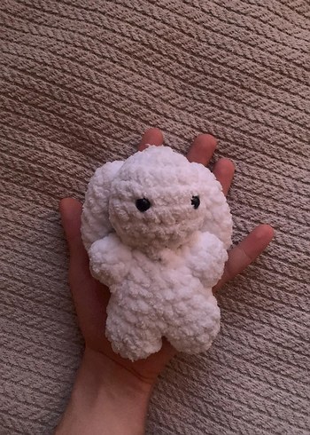 beyaz örgü tavşan anahtarlık - Görsel 2