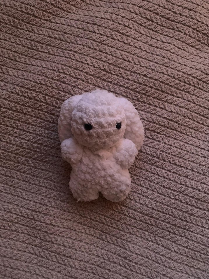 beyaz örgü tavşan anahtarlık - Görsel 5