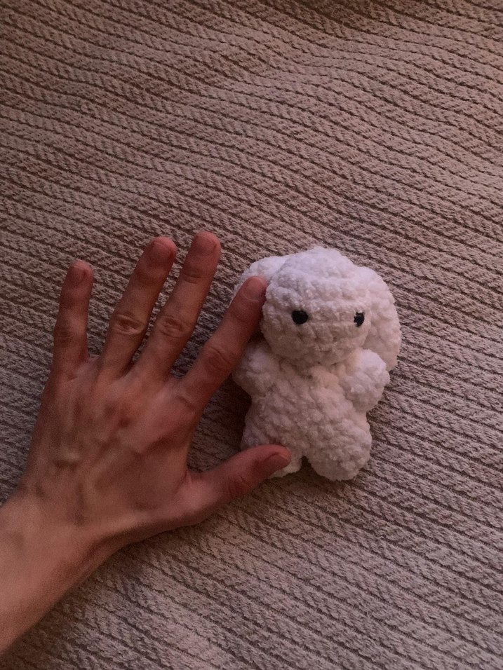 beyaz örgü tavşan anahtarlık - Görsel 4