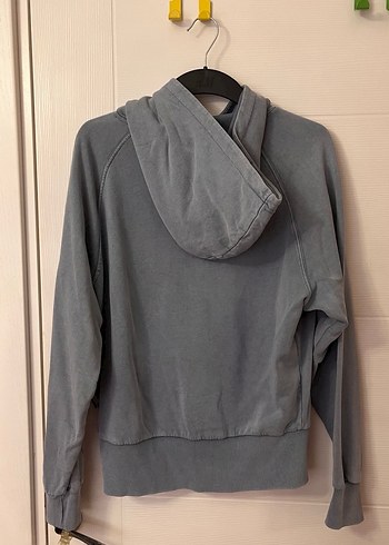 Diğer Kadın Gri Kapüşonlu Uzun Kollu Baskılı Sweatshirt