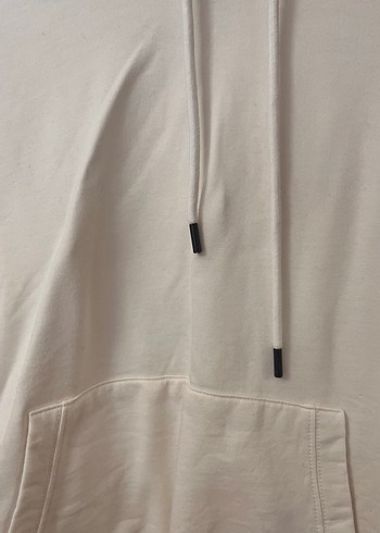 Zara Zara Kadın Beyaz Kapüşonlu Salaş Sweatshirt