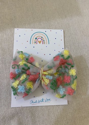 Nakışlı Çok Renkli Çocuk Fiyonk Toka