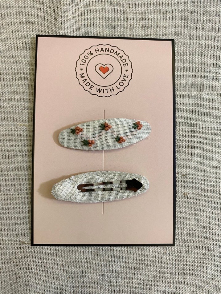 Dantel Fiyonk ve Nakışlı Bebek Toka Seti - Görsel 3