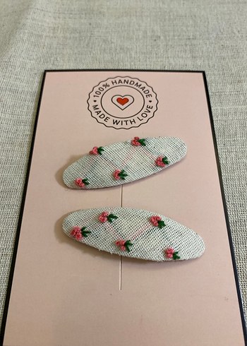 Nakışlı Düğmeli Bohem Pembe Çocuk Toka - Görsel 2