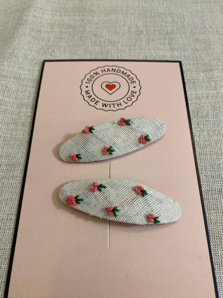 Nakışlı Düğmeli Bohem Pembe Çocuk Toka - Görsel 2