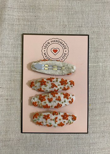 Renkli Nakışlı Boncuklu Çocuk Toka Seti - Görsel 3