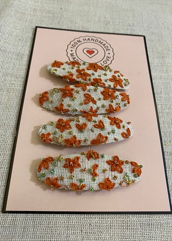 Renkli Nakışlı Boncuklu Çocuk Toka Seti - Görsel 2