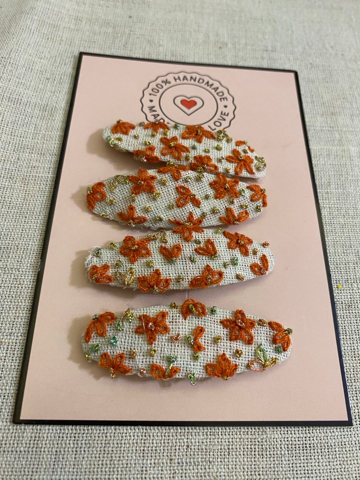 Renkli Nakışlı Boncuklu Çocuk Toka Seti - Görsel 2