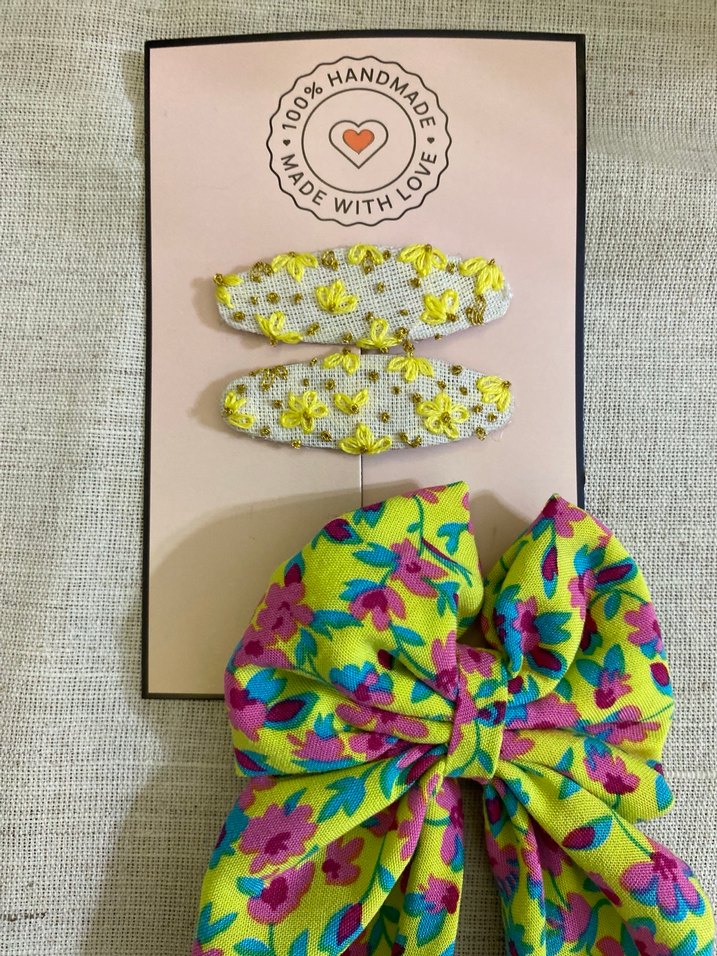 Çiçek Desenli Renkli Bohem Bebek Toka Seti - Görsel 3