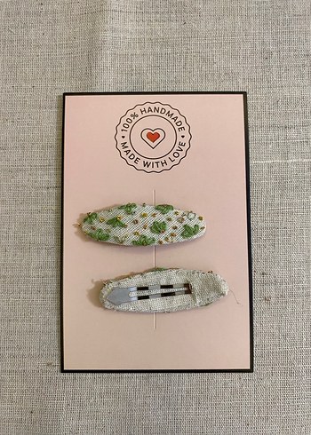 Nakışlı Boncuklu Yeşil Çocuk Toka Seti - Görsel 2