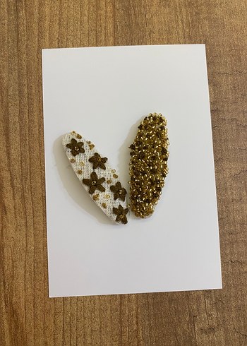İşlemeli Boncuklu Kadın Broş Seti