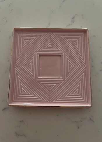 Pastel Pembe Kare fincan tabagi