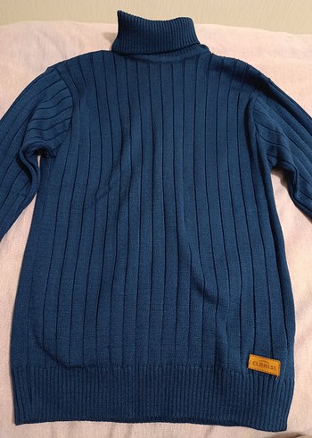 Lacivert Boğazlı Triko Kazak - Görsel 3