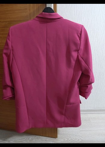 Pembe Midi Kadın Blazer Ceket - Görsel 2