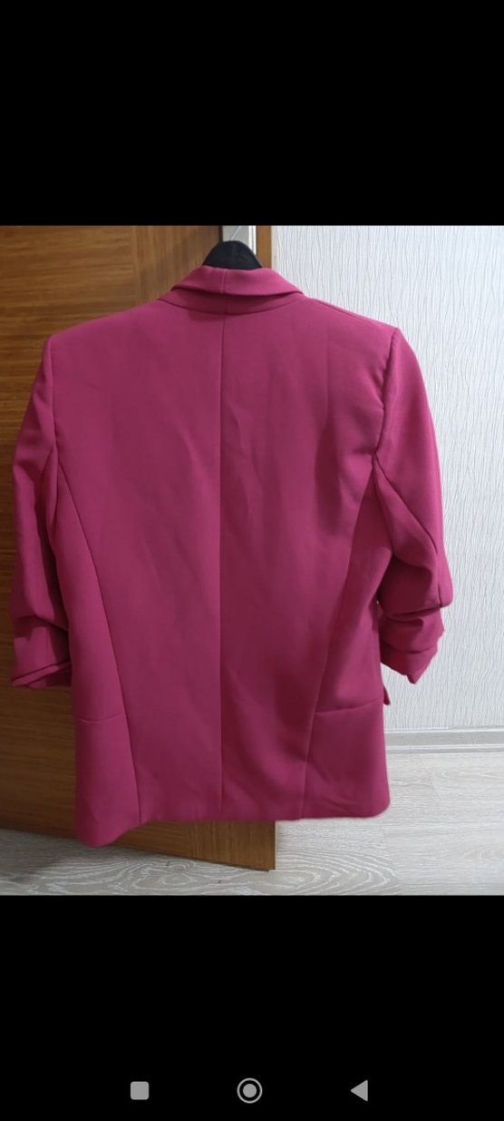 Pembe Midi Kadın Blazer Ceket - Görsel 2