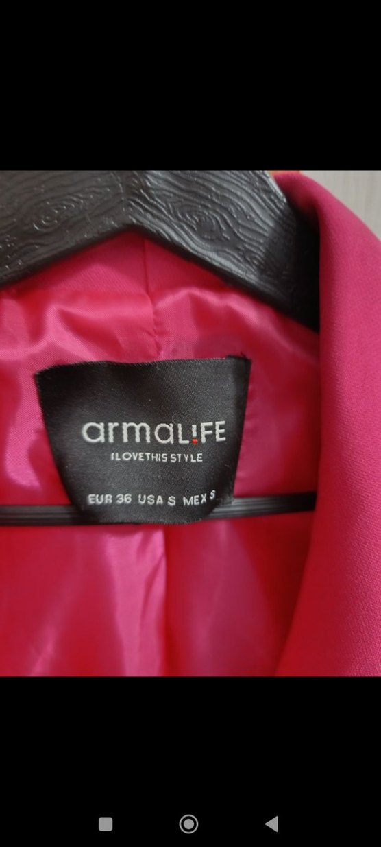 Pembe Midi Kadın Blazer Ceket - Görsel 3