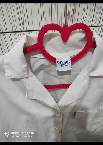 Kadın Beyaz Pamuklu Kısa Kollu Önlük - Görsel 2