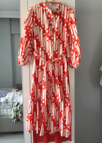 Kadın Renkli Batik Desenli Uzun Elbise
