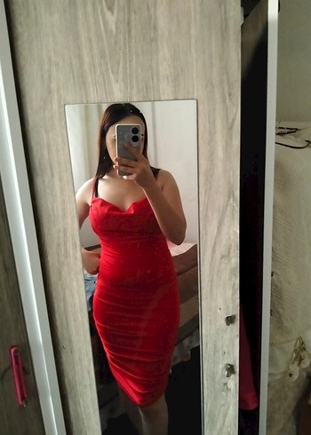 Fashion Angel Parlak Kırmızı Straplez Midi Elbise