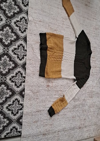 Bej Örgü Bohem Kadın Kazak 4 adet farklı renklerle - Görsel 4