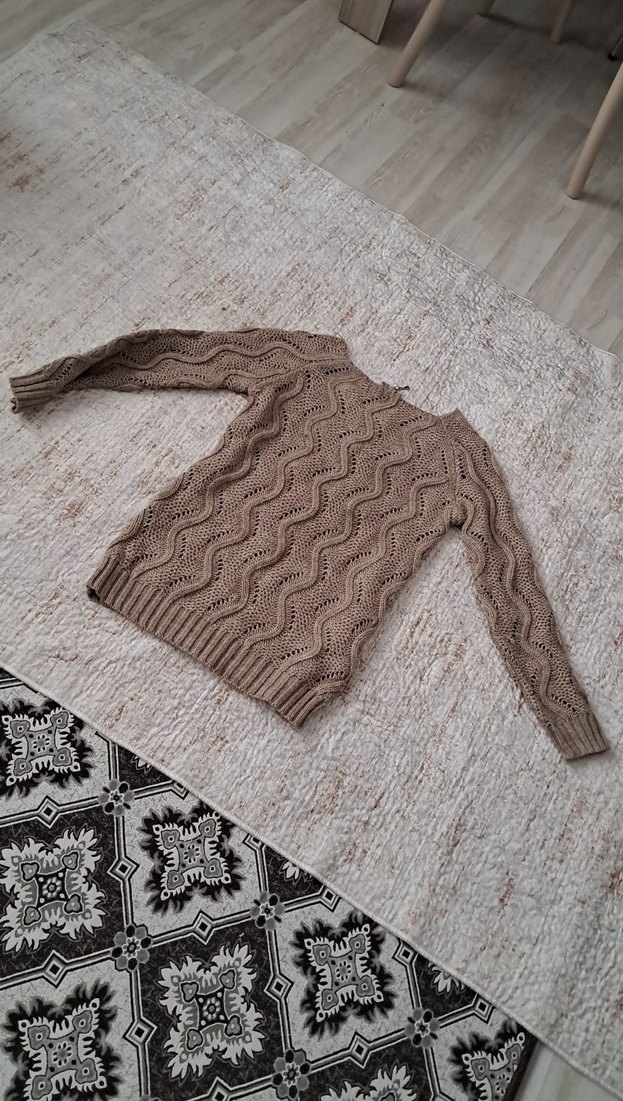 Bej Örgü Bohem Kadın Kazak 4 adet farklı renklerle - Görsel 3