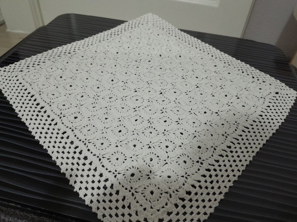 Beyaz El İşi Dantel Örtü - Görsel 4