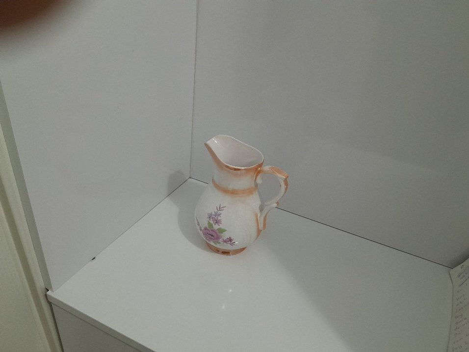 Pastel Beyaz Seramik Çiçekli Demlik - Görsel 5